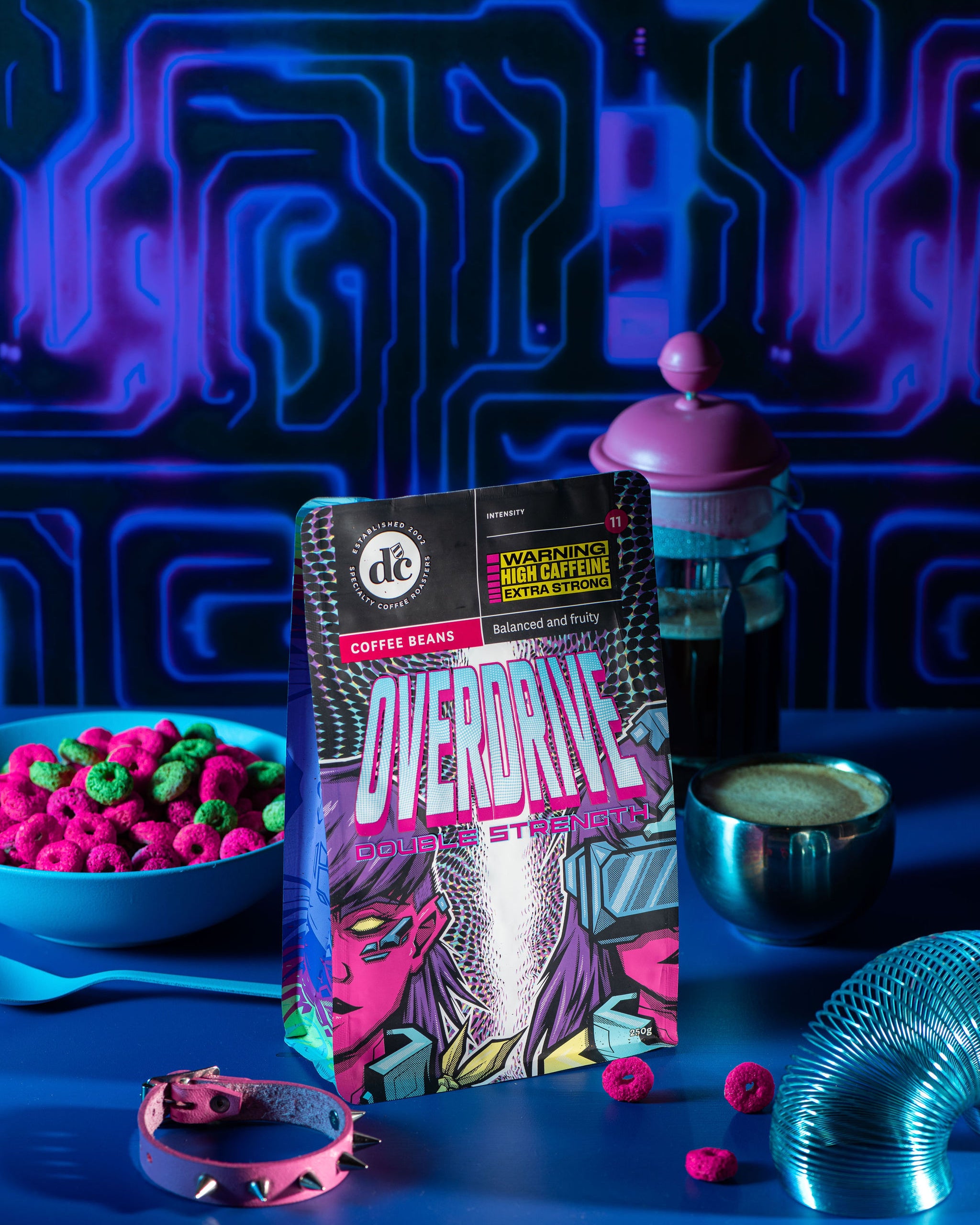 Vibrant bag of Extra Strong DC Coffee