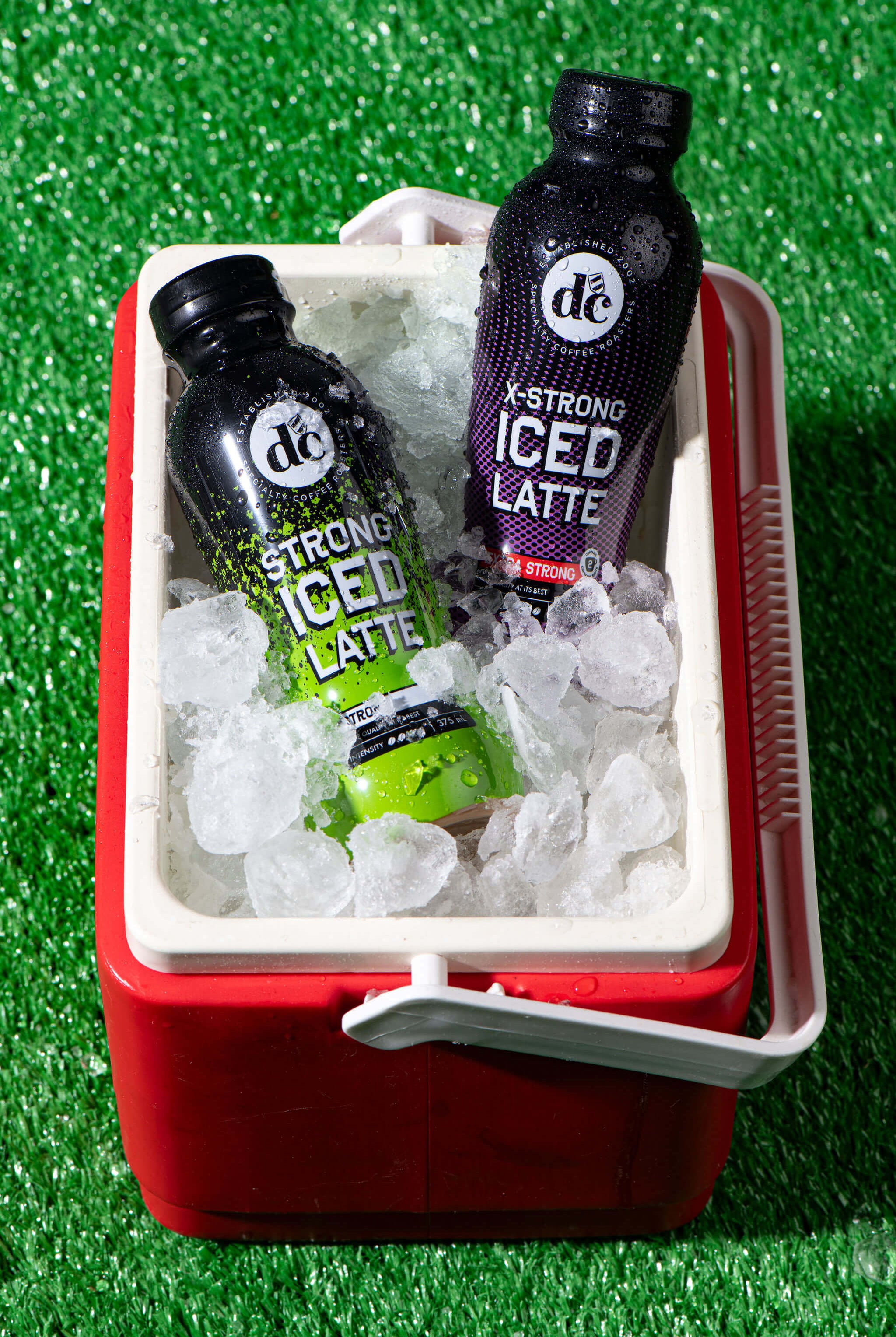 Iced Coffee Bottles in Esky with Ice