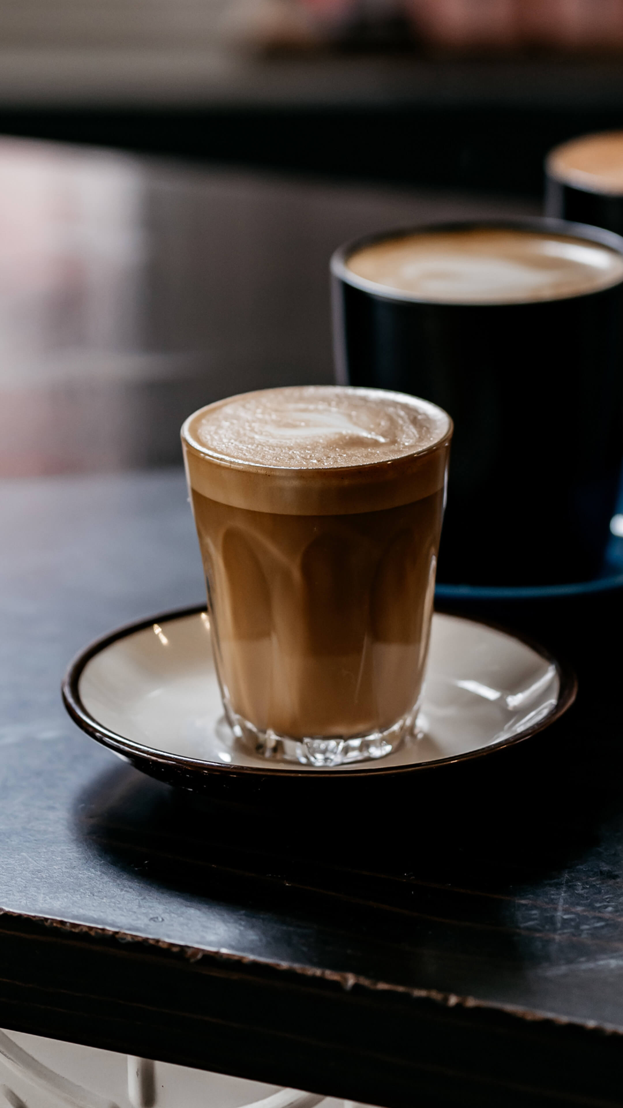 Lineup of espresso coffees