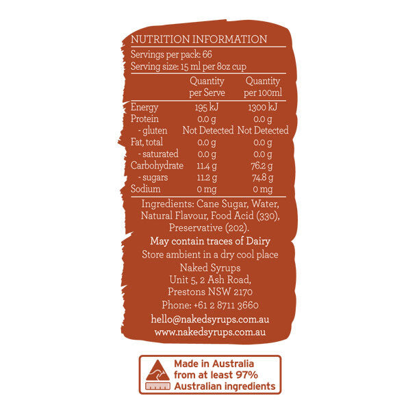 Naked Caramel Syrup 1L - DC Specialty Coffee