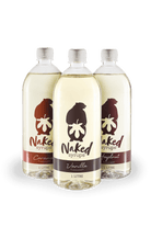 3 bottles of naked syrups flavourings